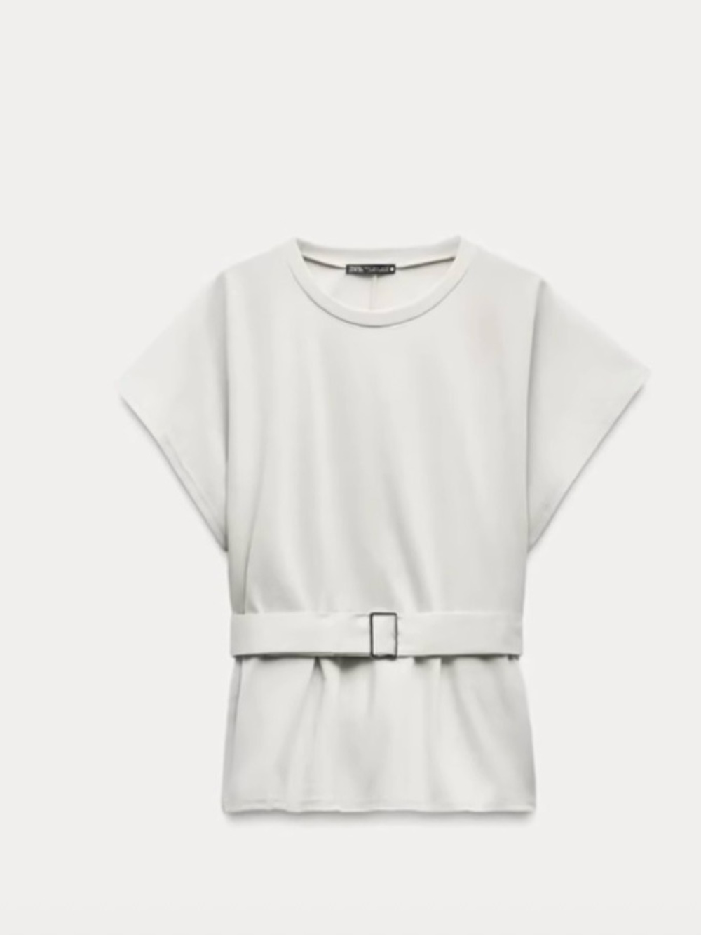 New Zara  Cream Belted Peplum Top - Picture 7 of 11